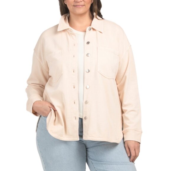 STELLA & GINGER Ivory Plus Relaxed Knit Big Shirt - Picture 1 of 2